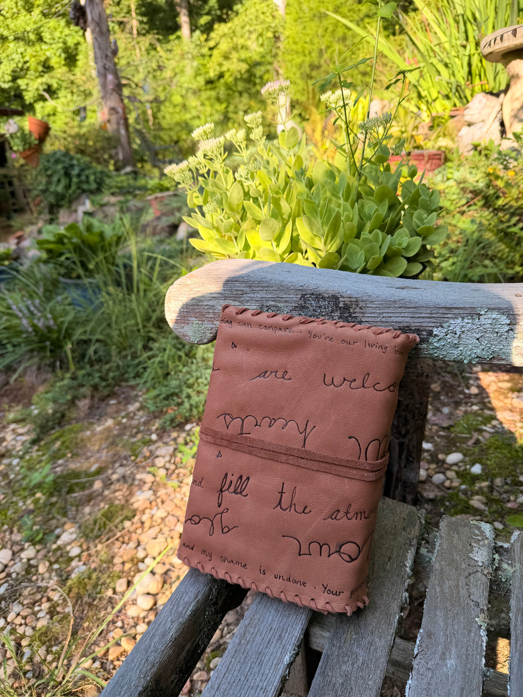 Handmade Leather Bible Cover Wrap — “Holy Spirit Lead Me”