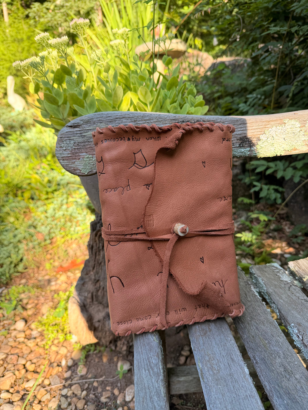 Handmade Leather Bible Cover Wrap — “Holy Spirit Lead Me”