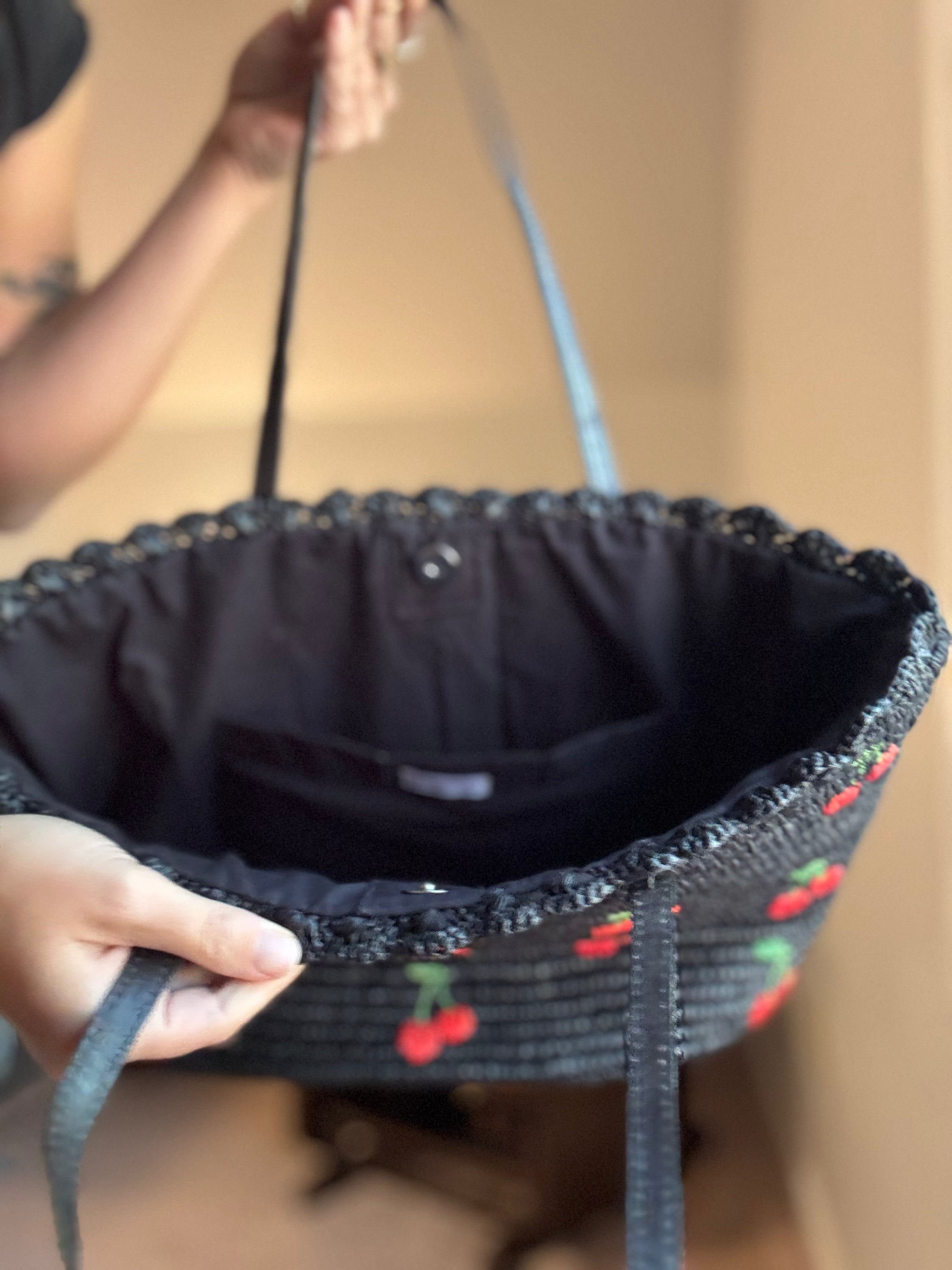 Large Raffia Hand Dyed Hand Sewn Over the Shoulder Bag