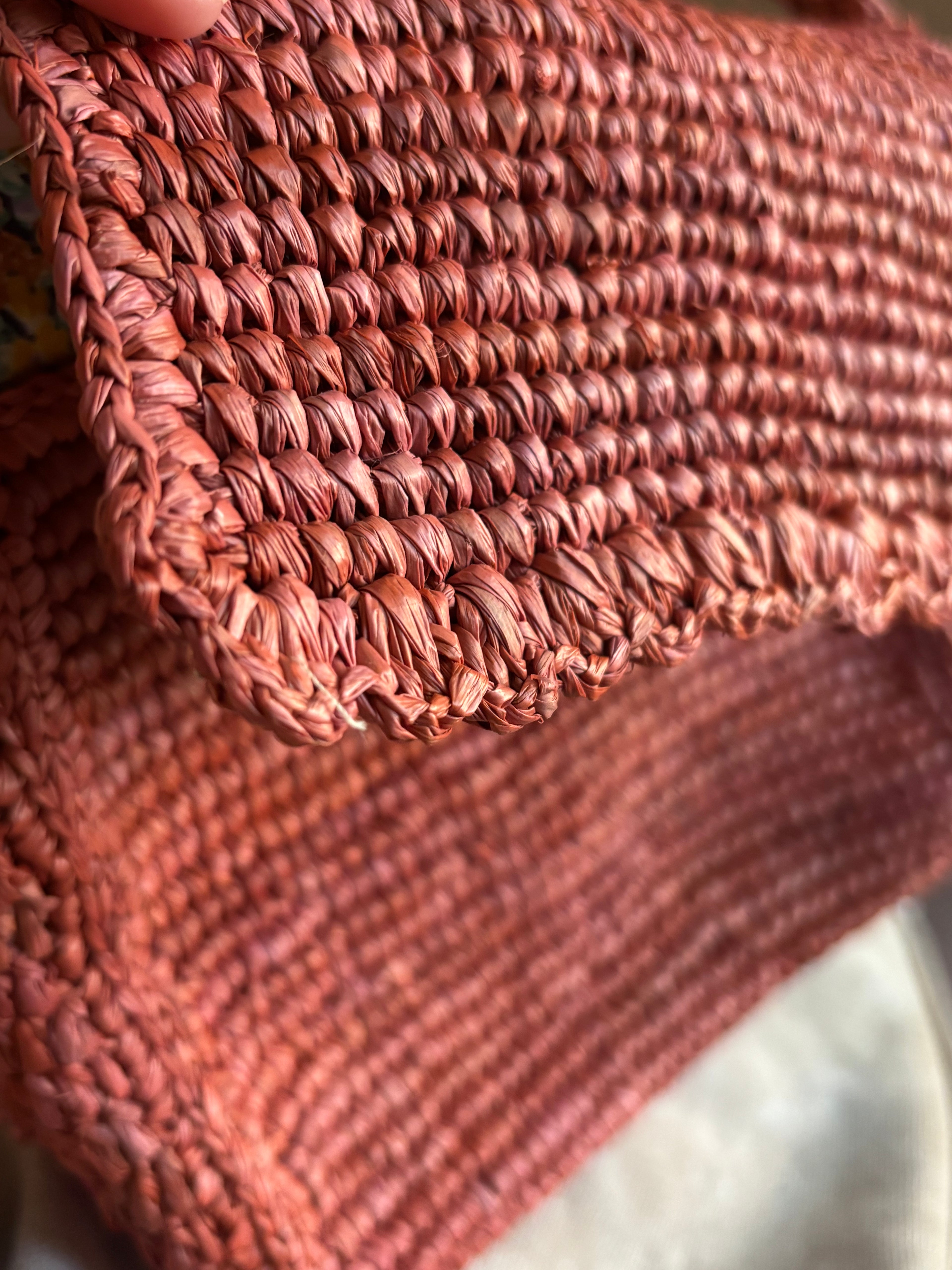 Raffia Hand Dyed Cross Body Bag