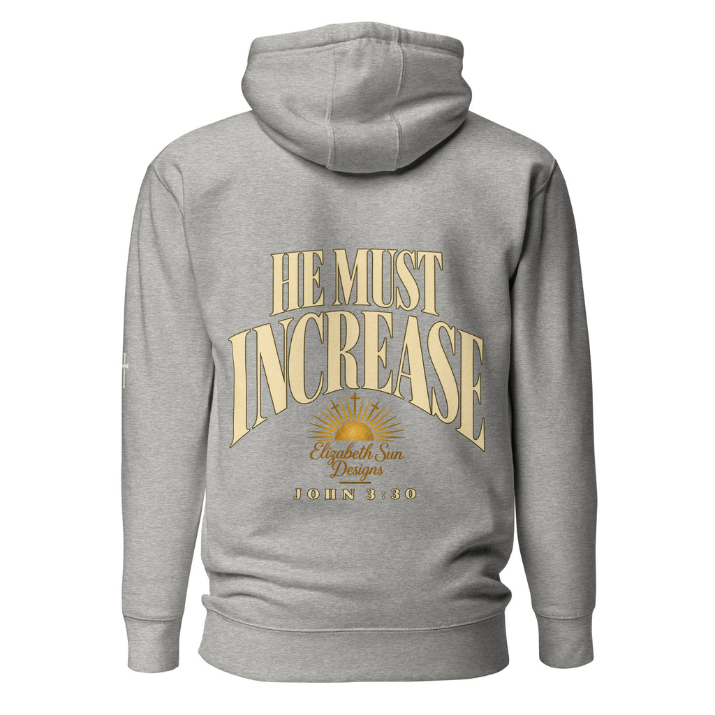 Carbon Grey John 3:30 faith apparel hoodie, back view