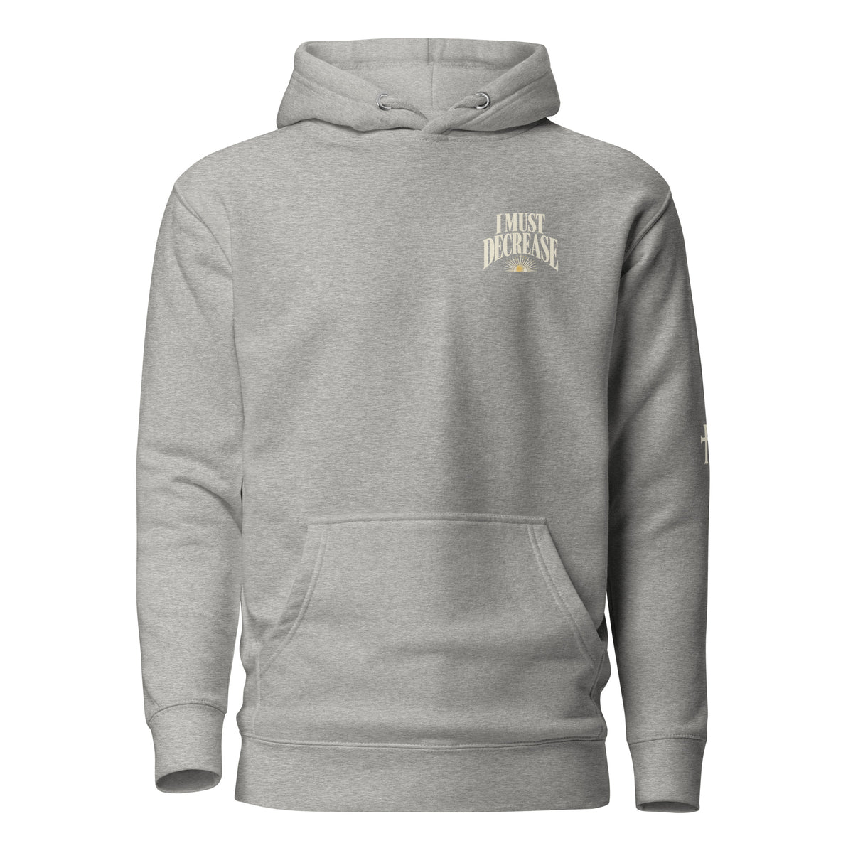 Carbon Grey John 3:30 faith apparel hoodie, front view
