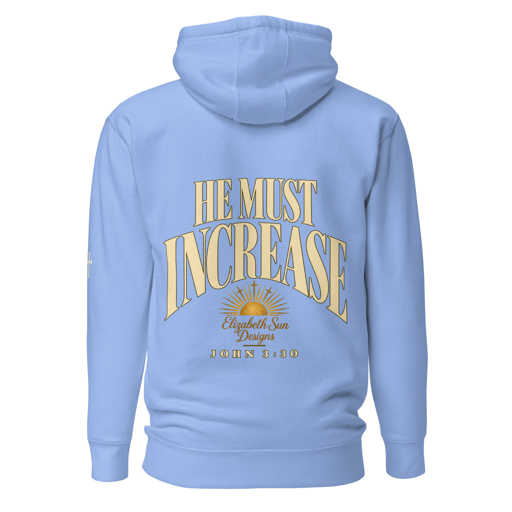 Carolina Blue John 3:30 faith apparel hoodie, back view
