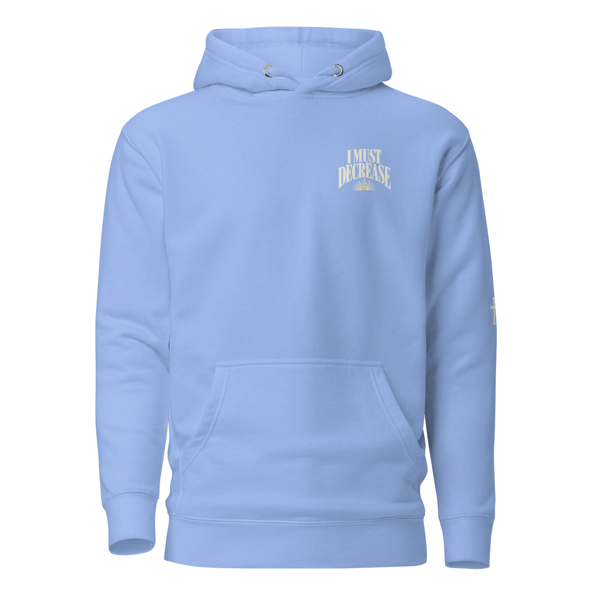Carolina Blue John 3:30 faith apparel hoodie, front view