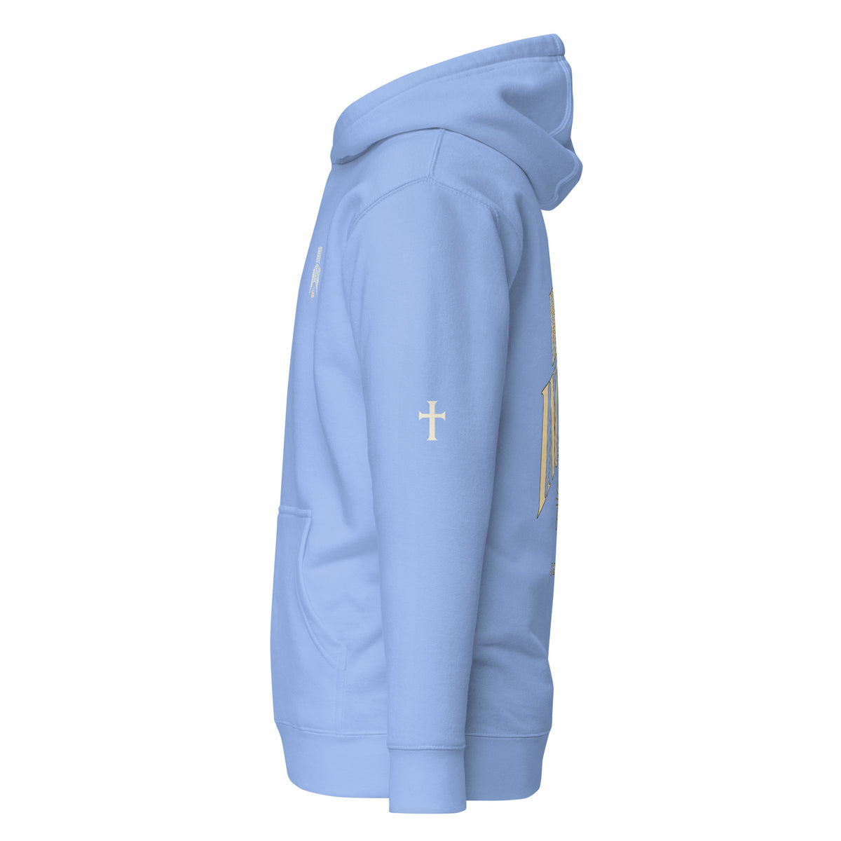 Carolina Blue John 3:30 faith apparel hoodie, left side view