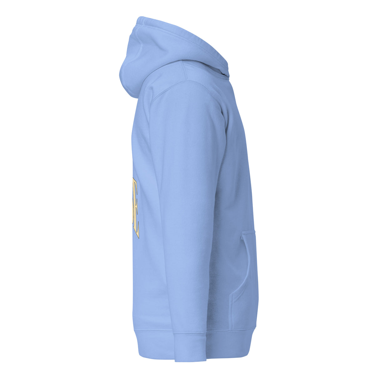Carolina Blue John 3:30 faith apparel hoodie, right side view