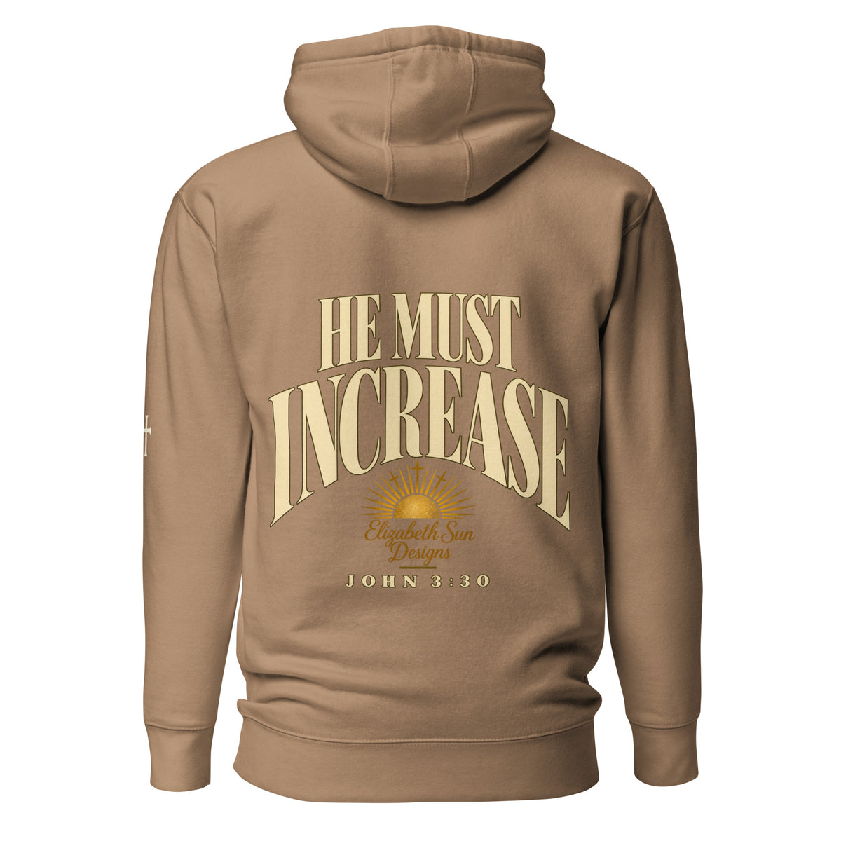 Latte John 3:30 faith apparel hoodie, back view
