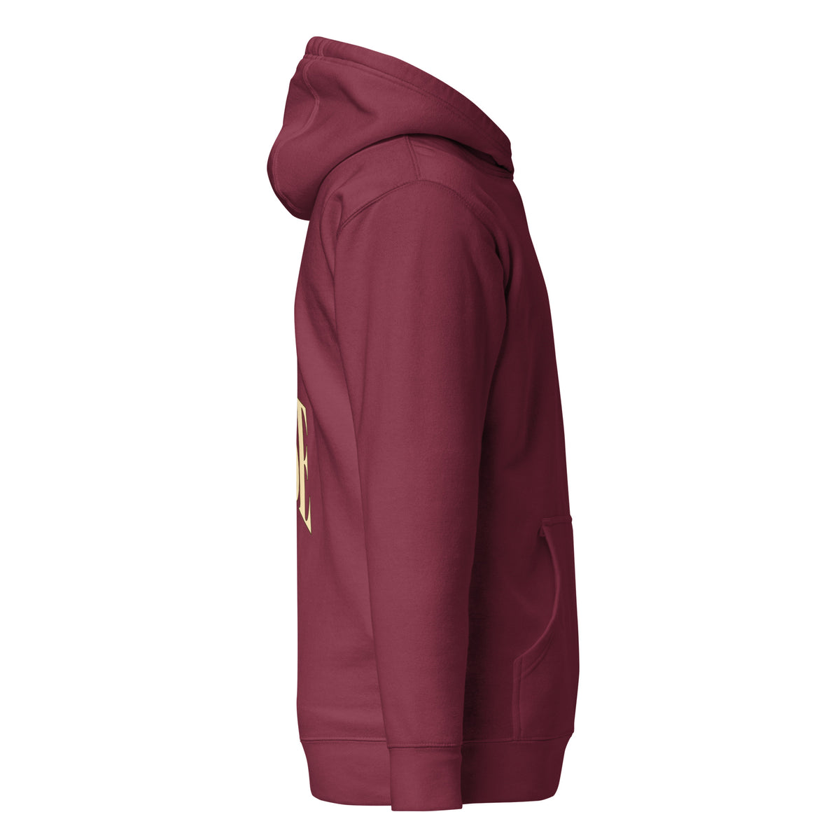 Maroon John 3:30 faith apparel hoodie, right side view