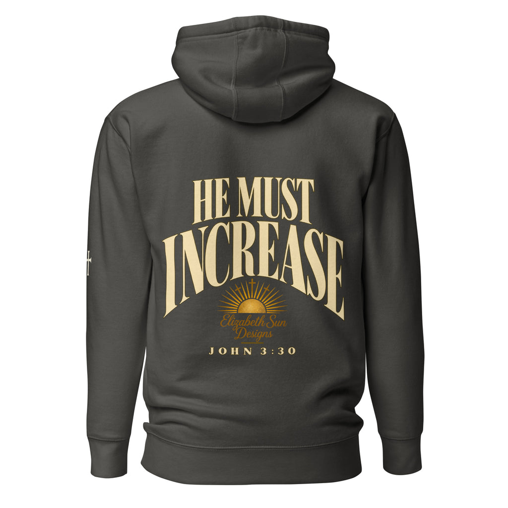 Vintage Black John 3:30 faith apparel hoodie, back view