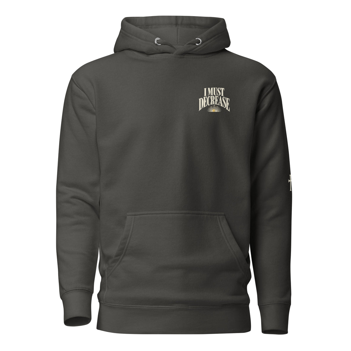 Vintage Black John 3:30 faith apparel hoodie, front view